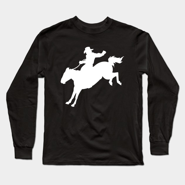 Rodeo Cowboy Silhouette Long Sleeve T-Shirt by KC Happy Shop